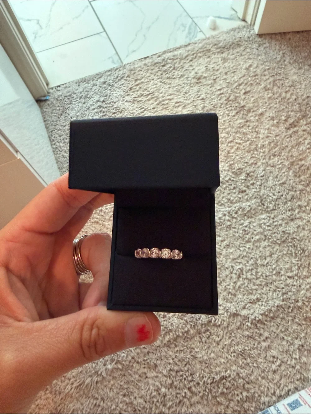 1.5 ct White Sapphire Anniversary ring- Women Jewelry